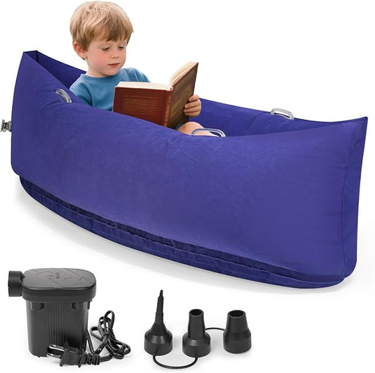 lefeke Sensory Chair for Kids,60" Includes Electric Air Pump,Inflatable Sensory pod for Children, Sensory Toys for Kids with Autism,Sensory Peapod,Purple