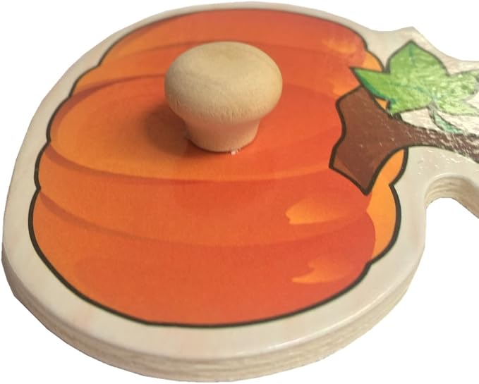 Home Learning Preschool Early Educational Development Colorful Fruit and Vegetables Wooden Peg Puzzle Jigsaw Bundle Shape Toys and Games for Age 3-7 Years Old Child Children Boys Girls