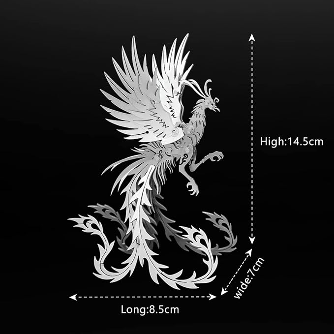 FILASLFT 3D Metal Model Kits, Mechanical Undead Bird 3D Metal Puzzle,Steel Mythology Animal Series DIY Brain Teasers Simple 3D Puzzles Home Decor Art Craft Gifts Toys for Adult