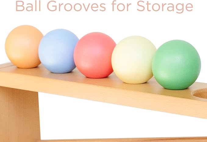 Montessori Ball Tracker Wooden Ball Drop - Wood Toys for 3 Year Old - Educational Toy for Baby and Toddler - Ramp Maze Run Track Toy - First Birthday Gift 18 Months