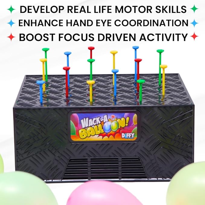 Wack A Balloon Party Edition - Fun for Kids and Adults, Strategy Balloon Popping Game, Perfect for Parties, Game Night, Family Bonding, Classrooms, Popular Social Media Games, Ages 4+