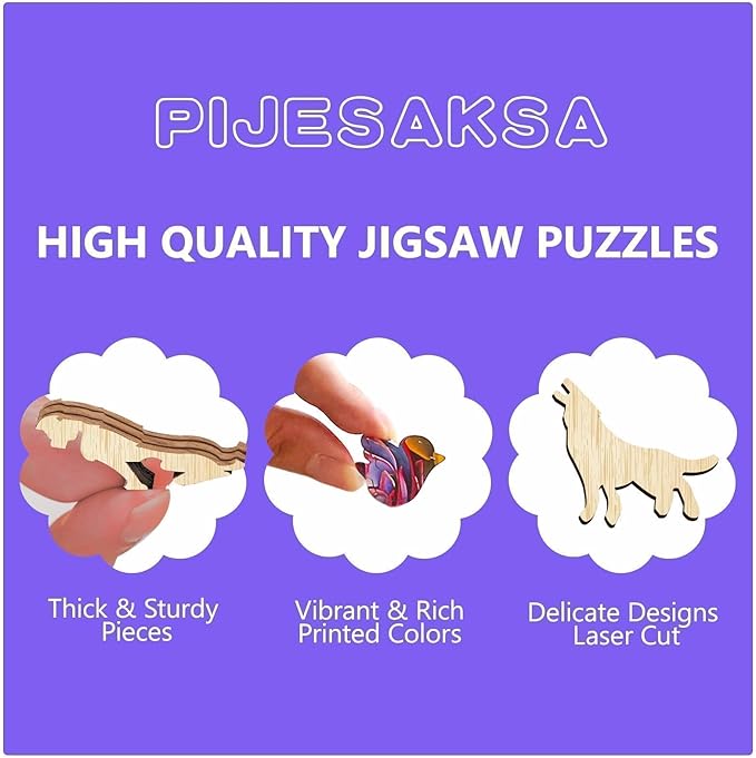 Wooden Puzzles for Adults - Universal Puzzle 200 Pieces, Flat Puzzle with 3D Visual Effect, Unique Shape Wood Puzzles Adult, Gifts for Family and Friends, Wall Art Home Decor (M-11.4 * 11.4in)