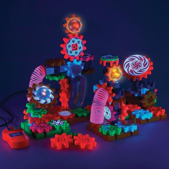 Learning Resources Gears! Gears! Gears! Lights & Action Building Set, Puzzle, Gear Toy, 121 Pieces, Ages 5+