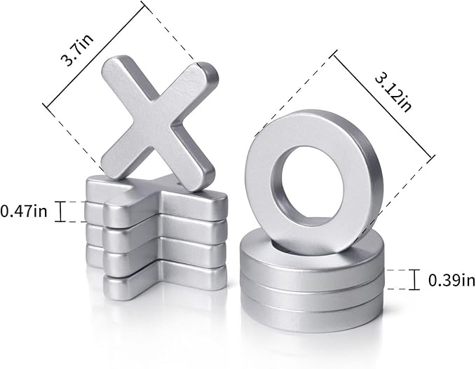 Tic Tac Toe Games, Textured Silver 11.6'', Family Puzzle Table Top Games for All Ages, Kids Birthday Return Gifts Coffee Table Home Decor