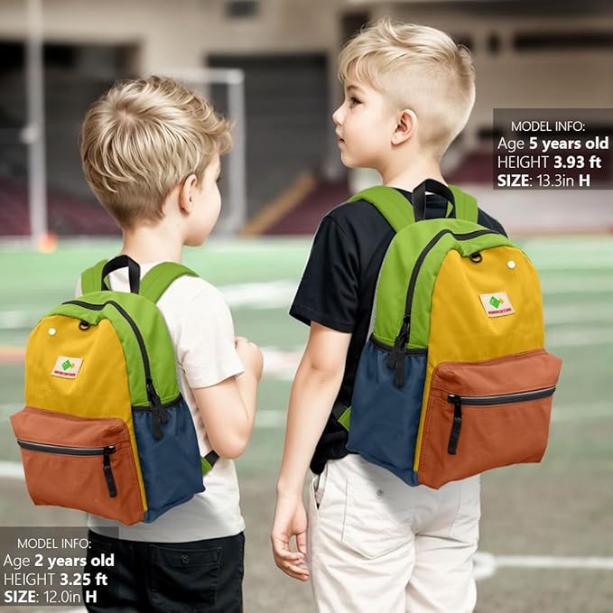 Toddler Backpack for Boys 2-5: Preschool Backpack for Boys Girls - Cute Kids Backpack for Boys 13.5" H Fit Folder