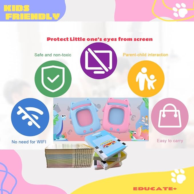 Educational Toys, Montessori Toys, Durable PVC Talking Flash Cards for Toddlers 1-3 with 274 Sight Words, Pocket Speech Therapy Toys, Autism Sensory Toys, Learning Toys, Gifts for Grandkids