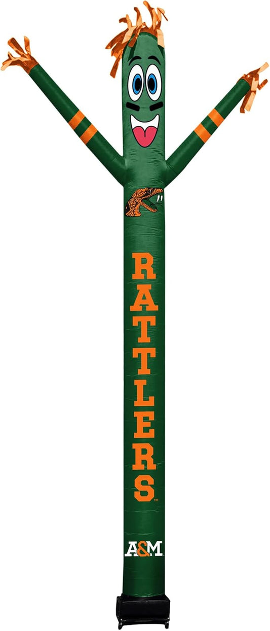 NCAA Florida A&M Rattlers Football Wacky Waving Inflatable Tube Guy with LED Lights & Built-in Blower - 6" x 36" x 96" Inflatable Tube Man Crazy Sports Fan Outdoor Party Decoration