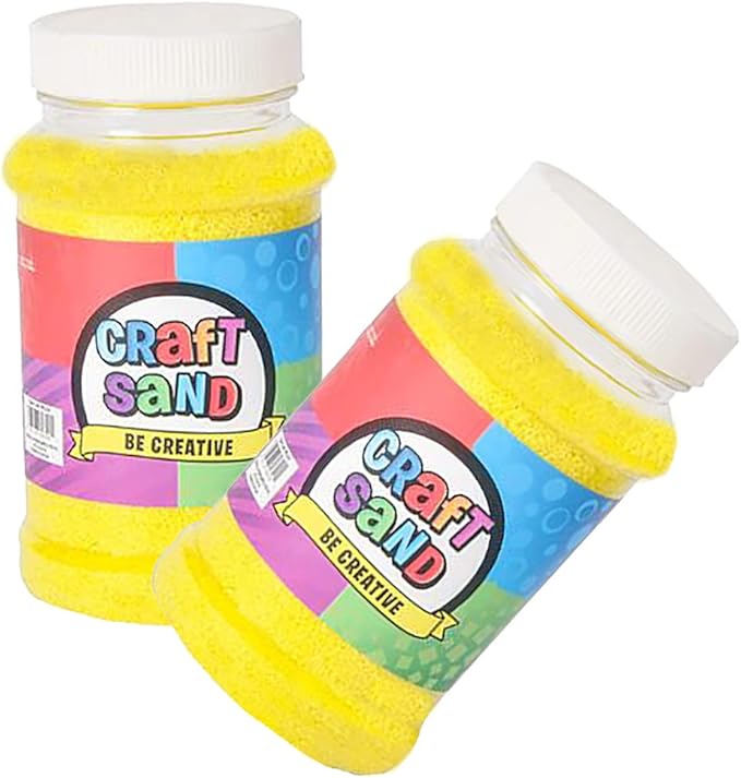 The Dreidel Company Craft Sand Art for Kids, Sand Play DIY Drawing, Messy Play, Sensory, Sand Decorations, 22 Oz, Red (3-Pack) (Yellow, 3-Pack)
