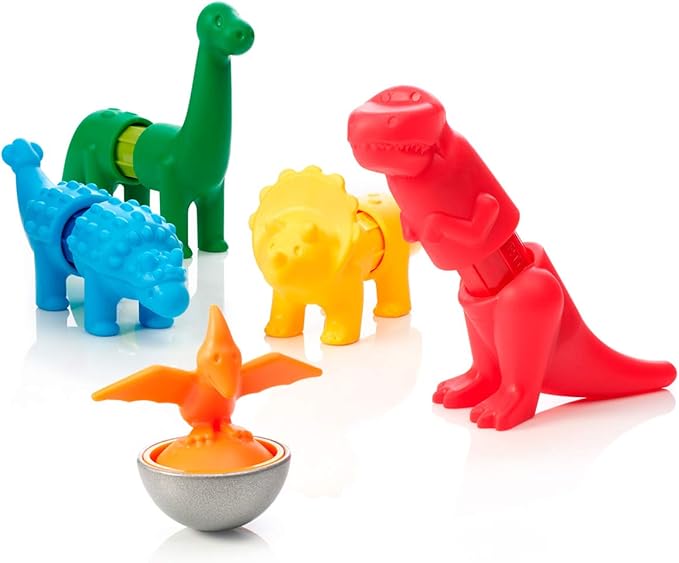 SmartMax My First Dinosaurs STEM Magnetic Discovery Building Set with Soft Animals for Ages 1-5