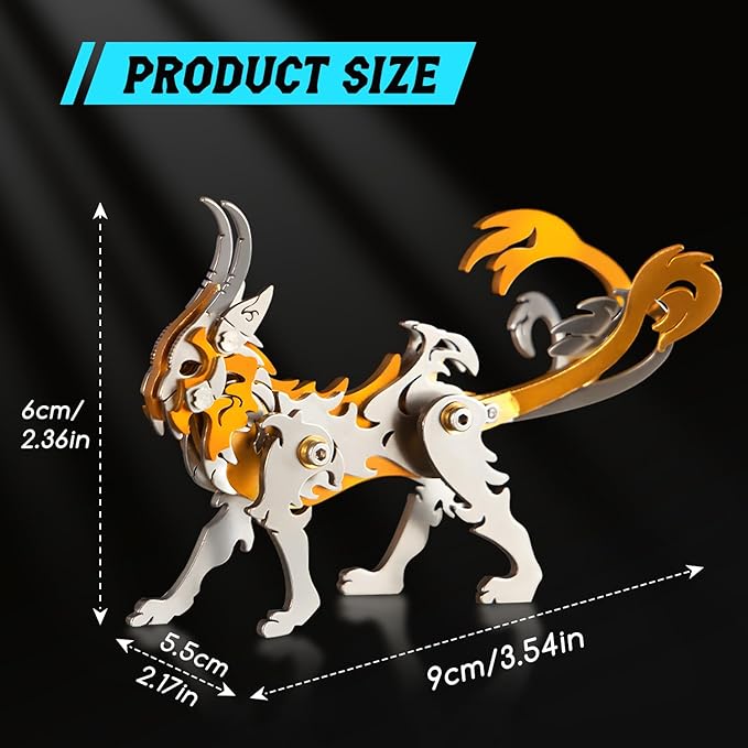 3D Metal Puzzles for Adults, Metal Model Kits for Adults, Zheng Mechanical 3D Puzzle Stainless Steel Ornaments for Men Women Art Craft Gifts Toys(Orange).