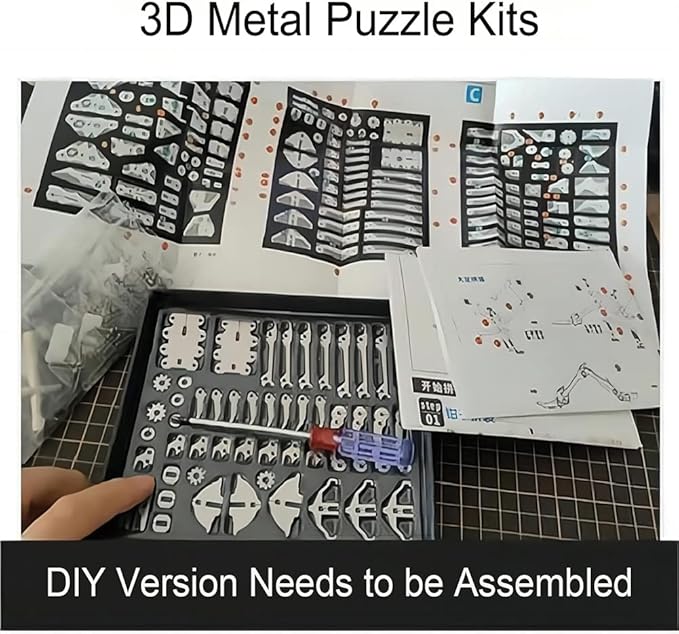 3D Metal Model Kits, Mechanical Spider King 3D Metal Puzzle,Steel Warcraft Collection DIY Animal Brain Teasers Simple 3D Puzzles Home Decor Art Craft Gifts Toys for Adult