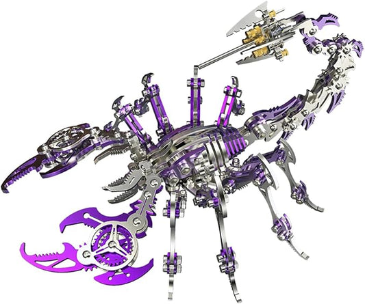 FILASLFT 3D Metal Model Kits, Mechanical Scorpion King Purple 3D Metal Puzzle,Steel Warcraft Collection DIY Animal Brain Teasers Simple 3D Puzzles