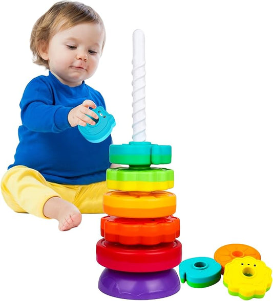 Montessori Toys for 1+ Year Old, Educational Stacking Spinning Baby Toys, Learning Toys Sensory Toys for Toddlers 1-3, Christmas Birthday Easter Gift for Babies 12-18 Months