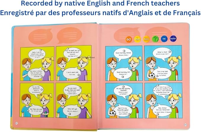 English and French ABC Learning for Children, Interactive Kids Book, Fun Educational Toy to Learn Letters and Words, Bilingual AudioBook for Toddlers (Ages 3+) Boys / Girls
