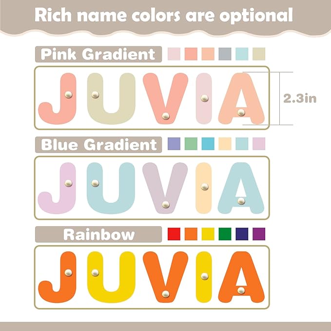 Personalized Name Puzzle for Toddlers - Custom Wooden Jigsaw Puzzles with Animals, Montessori Learning Toys, Baby Birthday Gift for 1, 2, 3 Year Old Boy or Girl (Name Puzzle-03)