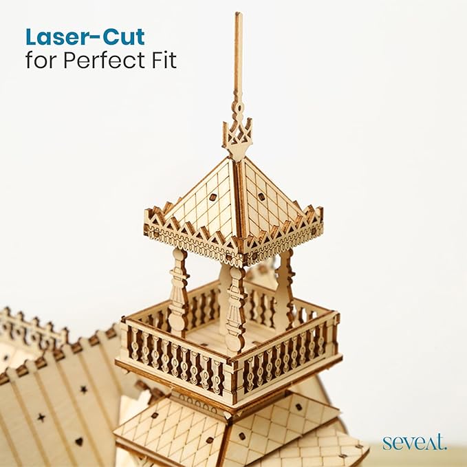 3D Puzzles for Adults & Teens – 267-Piece Wooden DIY Villa Wooden Model for Adults to Build, Brain-Teasing Puzzle Game for Any Occasion (Villa)