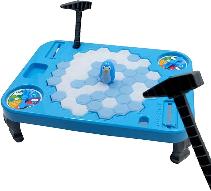 Save Penguin Break Ice Frozen Game for Kids, Protect The Iceberg Penguins Trap on Ice Icebreaker Board Games Toy for Adults Family Childrens Kid Ages 4-8 with Replacement Cubes and Hammer