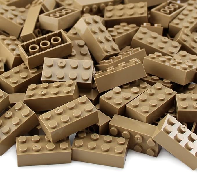 Feleph 2x4 Bricks 320 Pieces Dark Tan Classic Parts Building kit Creative Play Set Blocks Toy Accessories Compatible with 3001 Major Brands (Dark Tan)