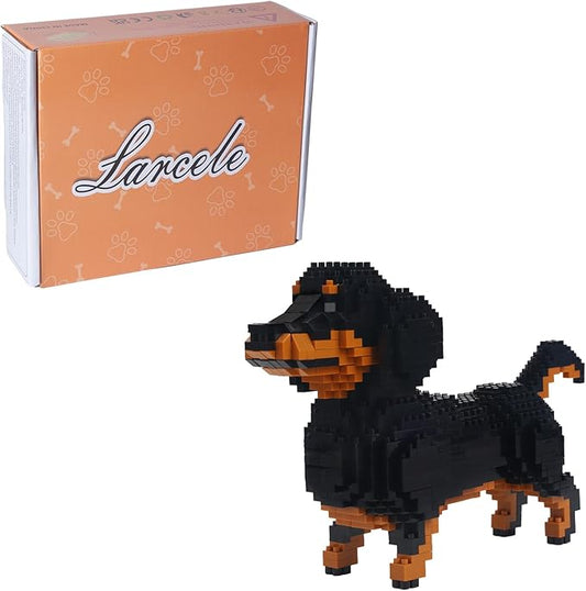 Larcele Micro Building Blocks Animal Set, DIY Mini 3D Building Toy Bricks,836 Pieces KLJM-05(Dachshund)