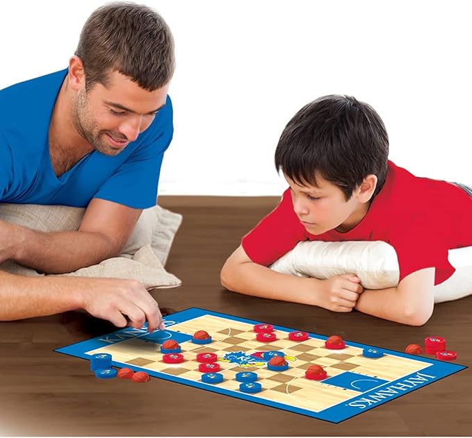 MasterPieces Family Game - NCAA Kansas Jayhawks Checkers - Officially Licensed Board Game for Kids & Adults