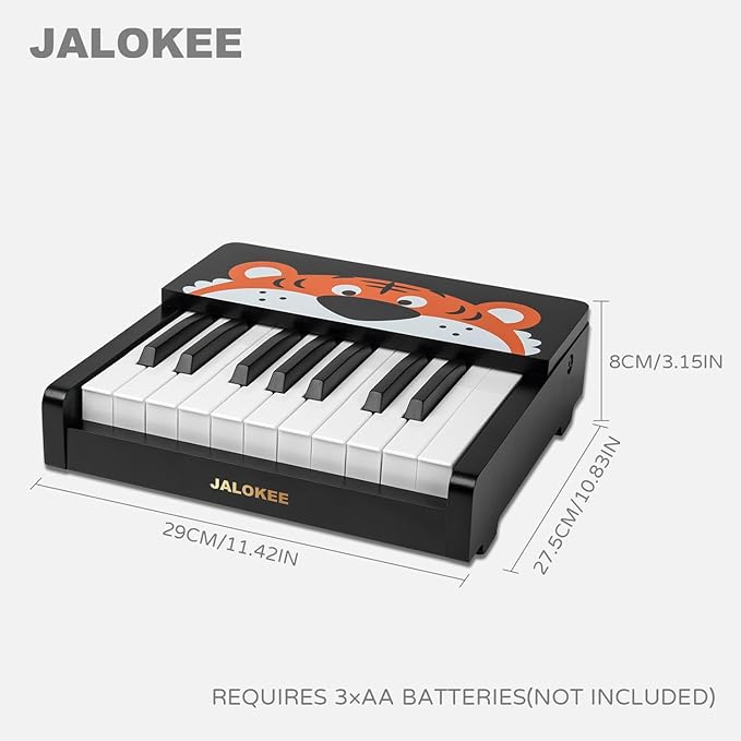 Kids Piano Keyboard, 18 Keys Digital Piano for Kids, Mini Music Educational Instrument Toy, Wood Toy for Toddlers Girls Boys (Black)