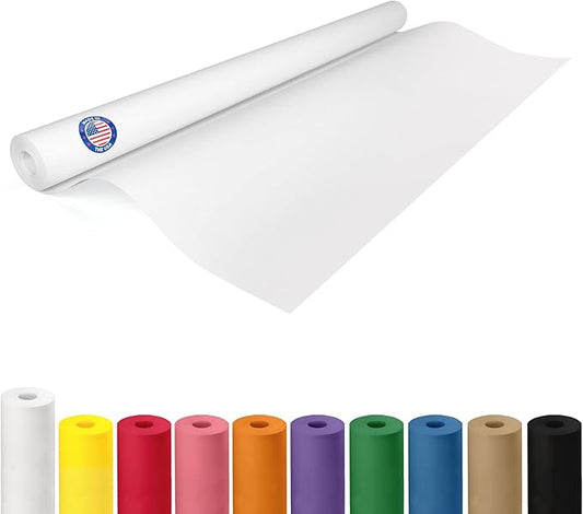 White Paper Roll 36" x 1200" (100 feet) - USA-Made Quality White Kraft Paper 50lb Thickness for Packing, Moving, Shipping & Crafts/Arts - 100% Recyclable Natural Wrap Material by IDL Packaging