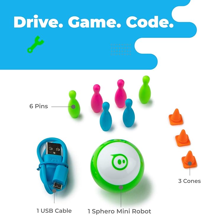 Sphero Mini (Green) - Coding Robot Ball - Educational Coding and Gaming for Kids and Teens - Bluetooth Connectivity - Interactive and Fun Learning Experience for Ages 8+