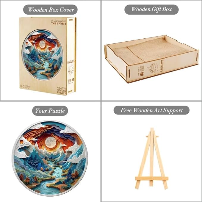 3D Vision Puzzles 300 Pieces 13.4x13.3in Gifts Adults