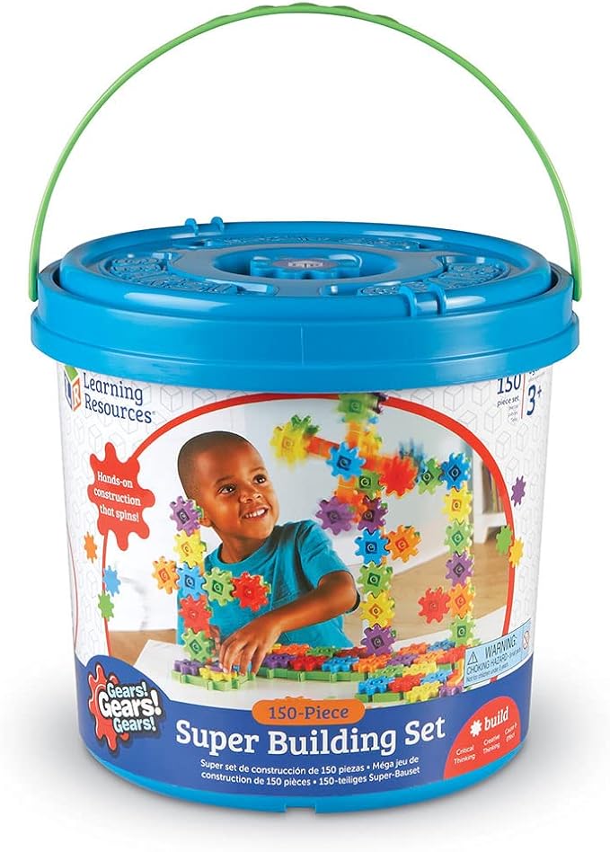 Learning Resources Gears! Gears! Gears! Super Building Toy Set, 150 Pieces, Ages 3+