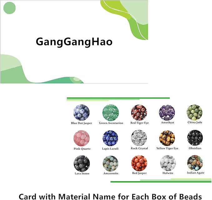 750pcs Real Natural Round Stone Beads Smooth Crystals Loose Gemstone Multi Color Mixed DIY for Jewelry Making Bracelet Necklace Earrings(6mm,15 Color Mix-S2)