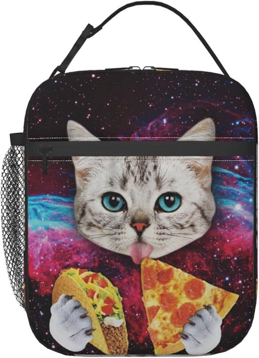 Galaxy Taco Cat Pizza Reusable Lunch Box Insulated LunchBox Cooler Lunch Bag