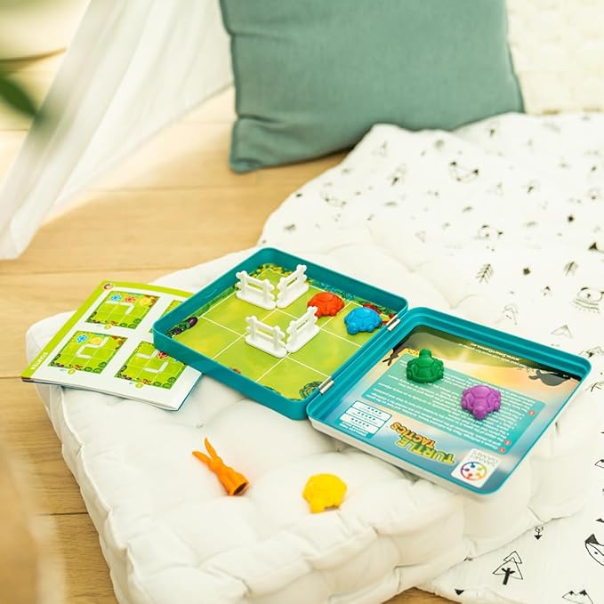 SmartGames Turtle Tactics Metal Box Travel Game with 48 Challenges for Ages 5 - Adult