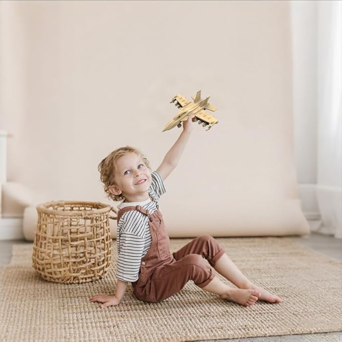 3D Puzzle for Kids, Felt Fighter Plane 3D Puzzle, DIY Children's Airplane Model kit, can be Used as Desktop Decoration, give Children an Excellent Toy Birthday Gift