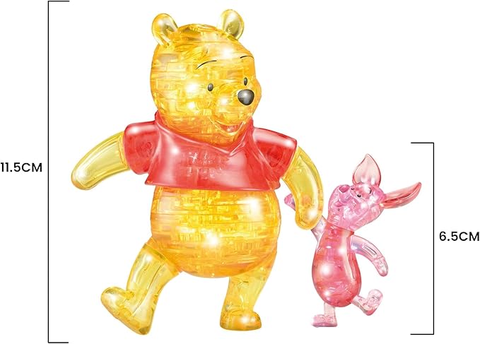 BePuzzled, Disney Winnie The Pooh and Piglet Original 3D Crystal Puzzle, Perfect for Puzzlers Ages 12 and Up, Challenging to Complete and Beautiful to Display, Collect Them All