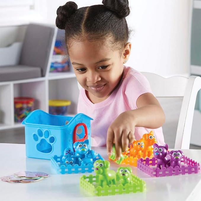 Learning Resources Sort-'Em-Up Pups, Sorting & Matching, 28 Pieces Ages 3+