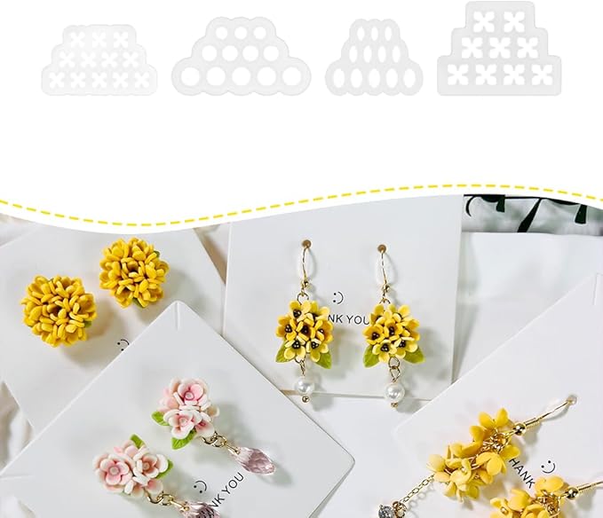 4pcs Mini Flower Polymer Clay Cutters – Clay Earring Cutters for Floral Jewelry, Polymer Clay Molds for Handmade Accessories, Clay Tools for DIY Crafting