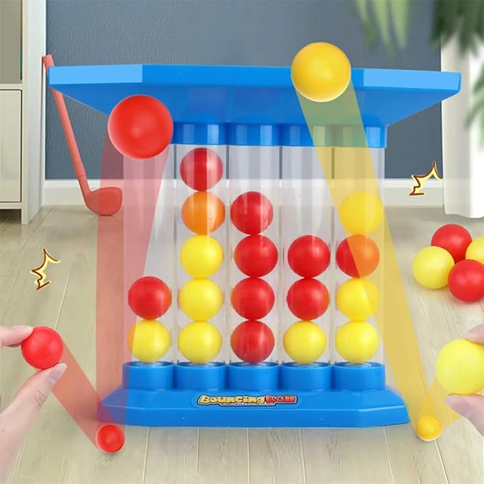 Bounce Ball Game Family Party Games for Adults, Jumping Connect The Balls of Same Colour in a Row, Tabletop Board Games, Party Favors for Holiday Multiplayers Fun Games (1 Set)