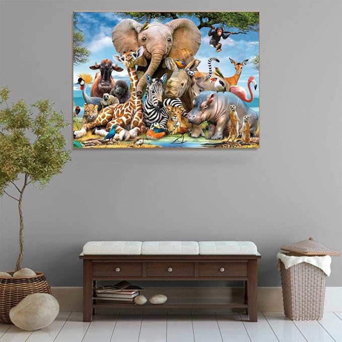 500 Piece Puzzles for Adults Animals Kingdom 20.5 x 15 Inch 500 Piece Jigsaw Puzzles for Kids Adults Puzzles 500 Pieces for Adults Holiday Educational Challenge Toy