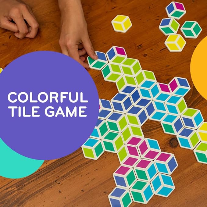Mobi Stello Color Matching Game - Family Friendly Tile Matching Game, Colorful Plastic Tiles Learning Activities for Ages 5 and Up, 48 Tiles and More Than 5 Ways to Play for 1-4 Players