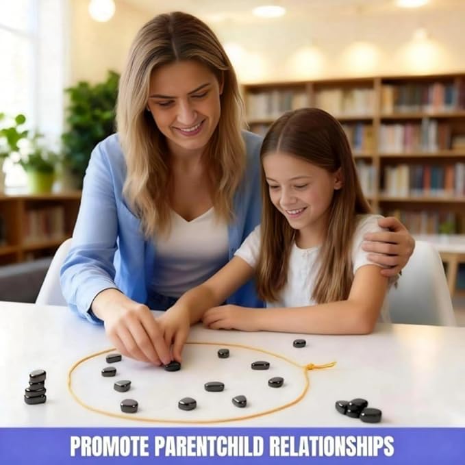 Bighero Magnetic Chess Game,20 Stones,Magnetic Chess with String &Sponge- Portable Intellectual Board Game for Family with Fun Educational Gift A