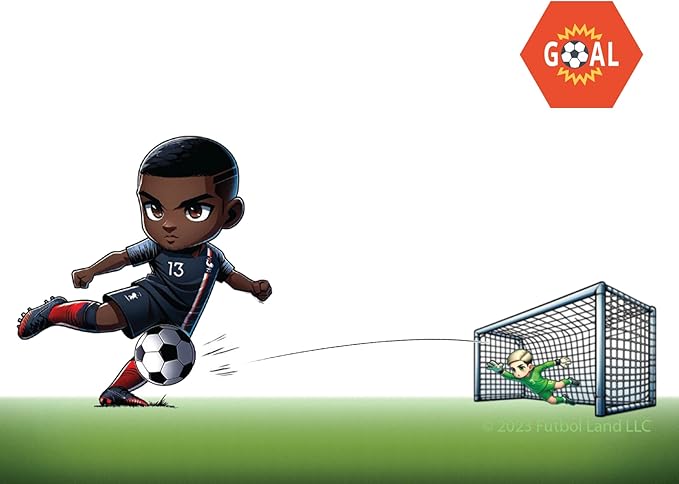 is The Soccer Board Game for Kids and Adults, a Family Board Game for Ages 5+ with 2 to 10 Players, Easy to Setup and Play, Play Individually or as a Team.