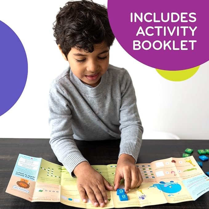 Mobi Kids Educational Math Game - Addition, Subtraction, Multiplication and Division in a Crossword Grid, Numerical Function Tiles, Learning Math Games Kids - for Children Ages 4-8