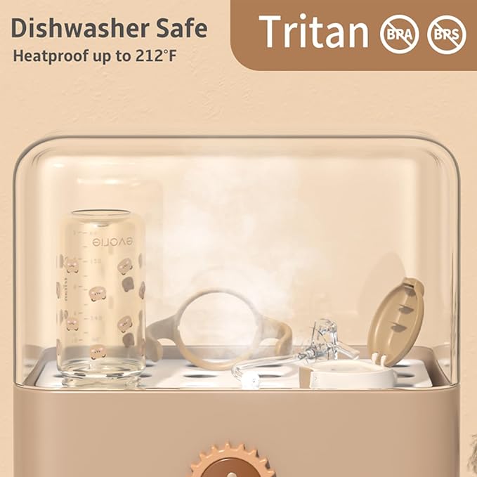 Evorie Tritan Spill Proof Toddler Straw Sippy Cup, 10 oz for Baby and Toddlers 1-3 Years Old, No Spill Straw Water Bottle with Removable Handles, Ideal for School, BPA-Free, Blue Rabbit