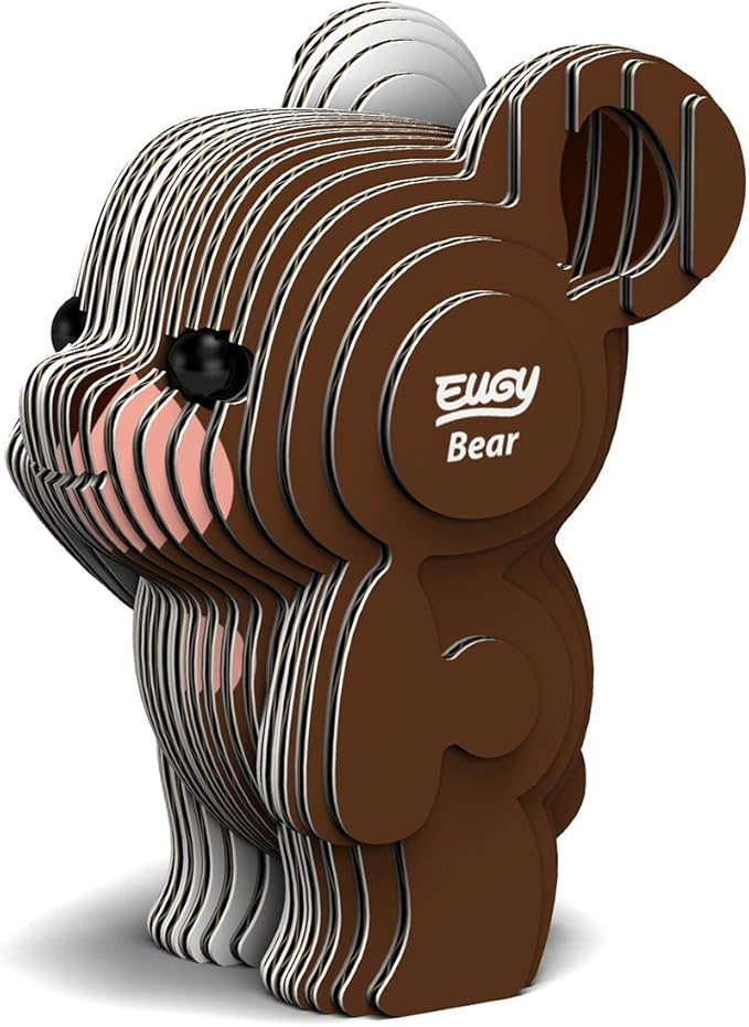 Eugy Bear 3D Puzzle, 26 Piece Eco-Friendly Educational Toy Puzzles for Boys, Girls & Kids Ages 6+