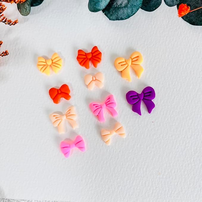 Polymer Clay Cutters Bow Set – 5PCS Cute Bow Clay Cutters for Polymer Clay Jewelry, Sweet Ribbon Clay Earring Cutters Shapes, DIY Clay Tools for Earrings, Charms and Crafts