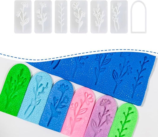 Xaekicr A1-4-9B-Handmade Jewelry Pendant Crafting Kit,Flower Plastic Molds Set, DIY Polymer Clay Printing Tools