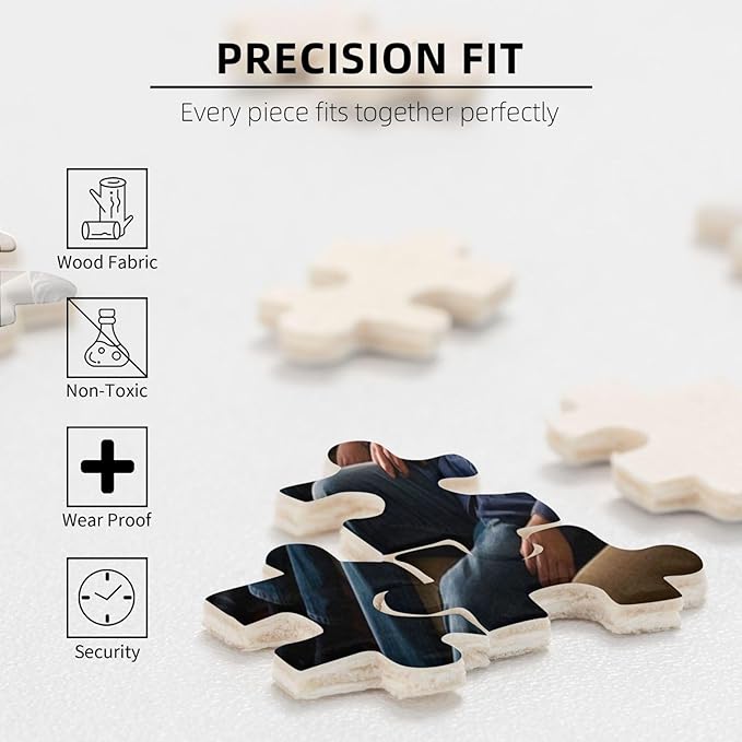 Custom Wooden Jigsaw Puzzles - 120/200/300/500/1000/1500 Piece Photo Gift Sets for Adults & Kids - Pet, Wedding, Family Memory Keepsake