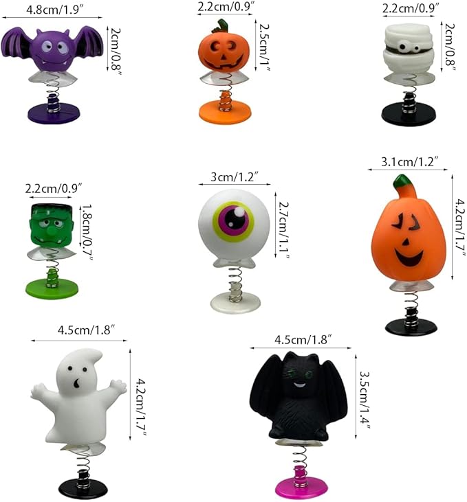 24 PCS Halloween Jumping Popper Toys Spring Launchers for Kids Boys Girls Halloween Party Favors Halloween Treat Bags Gifts Halloween Games