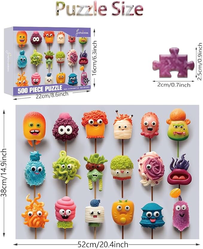 500 Pieces Jigsaw Puzzles for Adults and Teens and Kids Family Happy Games Puzzle Monster Series (Lollipop Monsters)