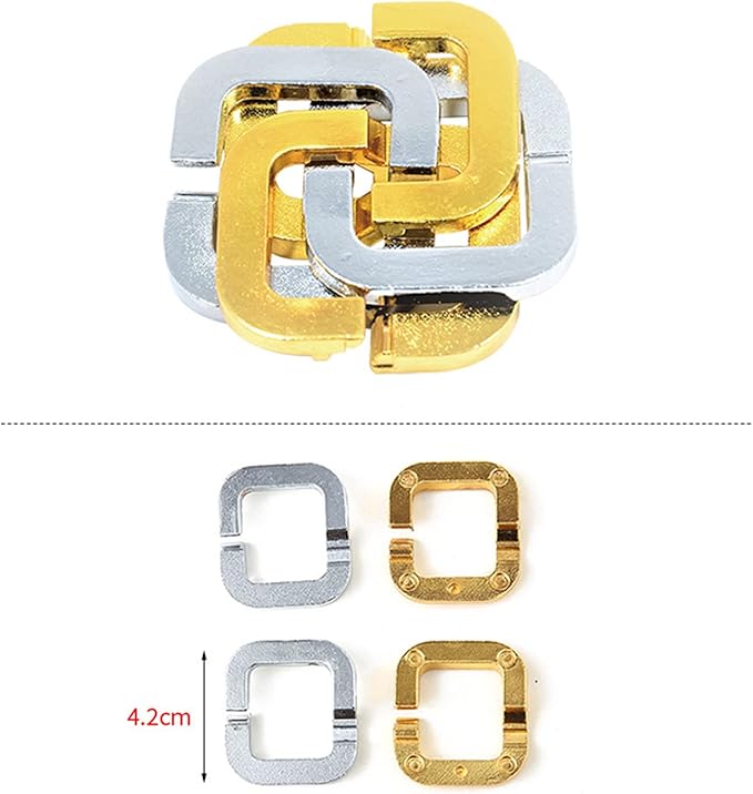 VolksRose 15pcs Brain Teaser Puzzles, Metal Wire Puzzles Set, Mind Smart Game IQ Challenge Puzzle Games, Educational IQ Test Unlock Interlocking Toy Lock Puzzles Gift for Adults Teenagers